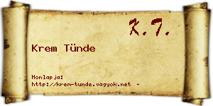 Krem Tünde névjegykártya